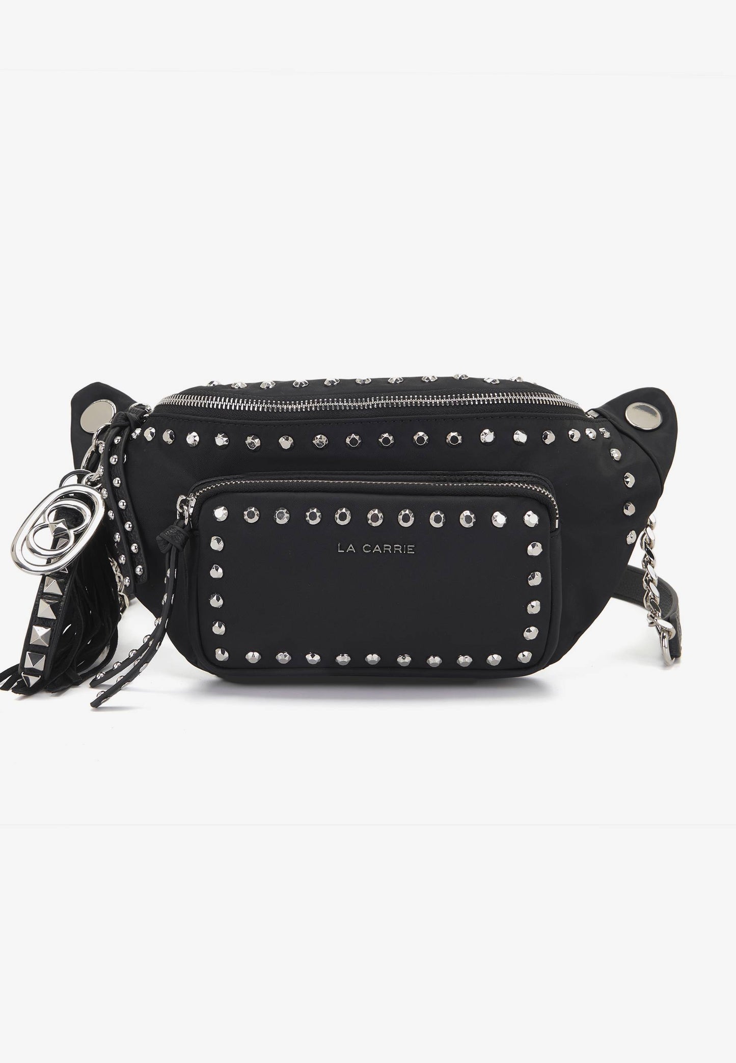 LA CARRIE - Marsupio Dark Nylon Borchie Nero