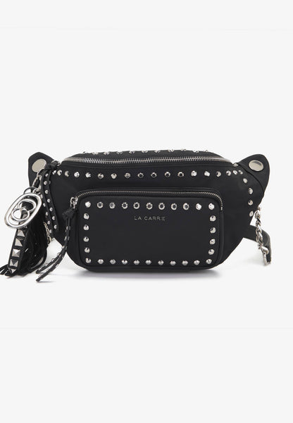 LA CARRIE - Marsupio Dark Nylon Borchie Nero