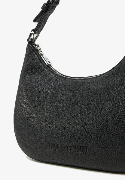 LOVE MOSCHINO - Borsa Hobo Lettering Nero Silver