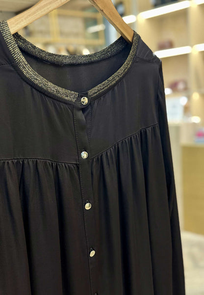 MOTEL - Blusa In Viscosa Manica Lunga Moro