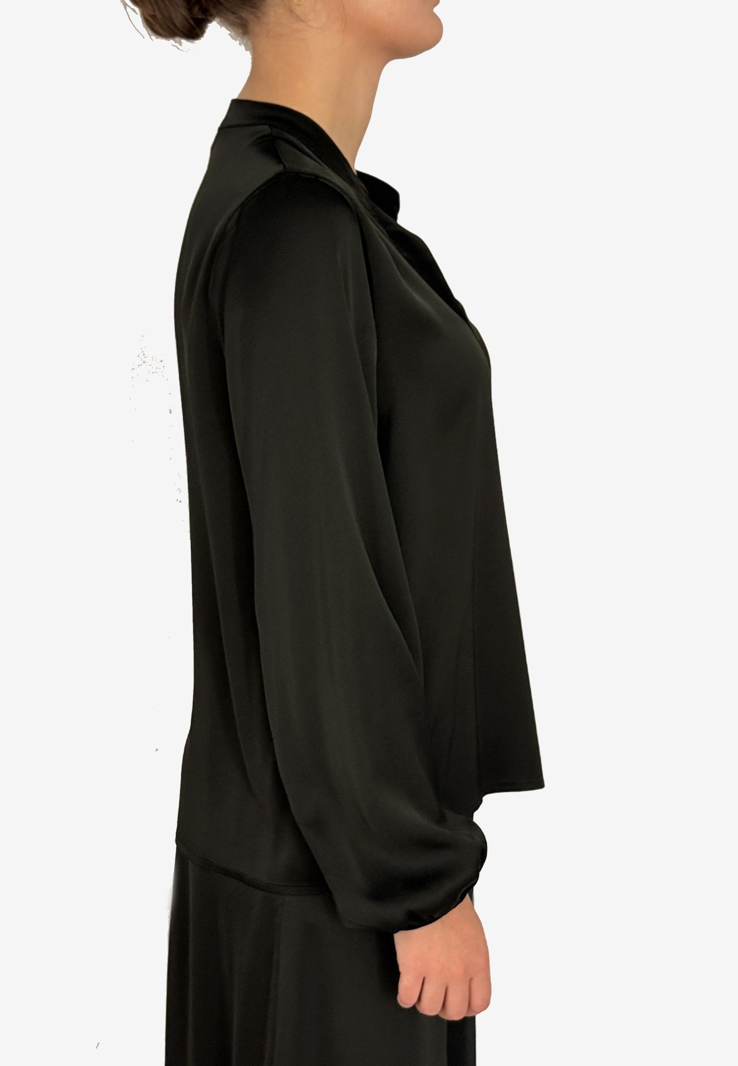 MOTEL - Blusa Serafino In Viscosa Nero
