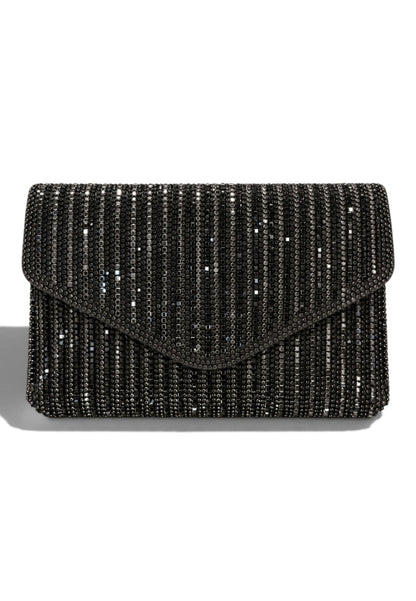 NUNZIA - Borsetta Pochette Strass Nero