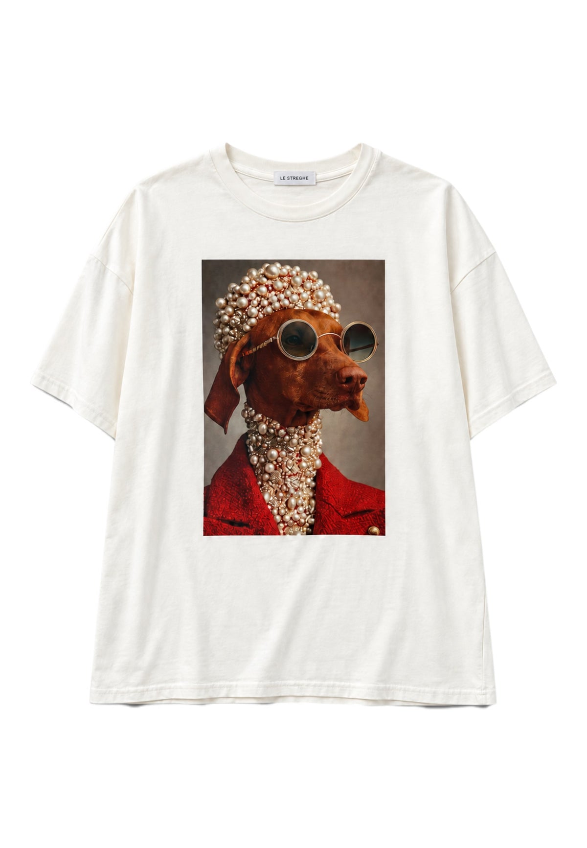 LE STREGHE - T-Shirt Over Stampa Bassotto