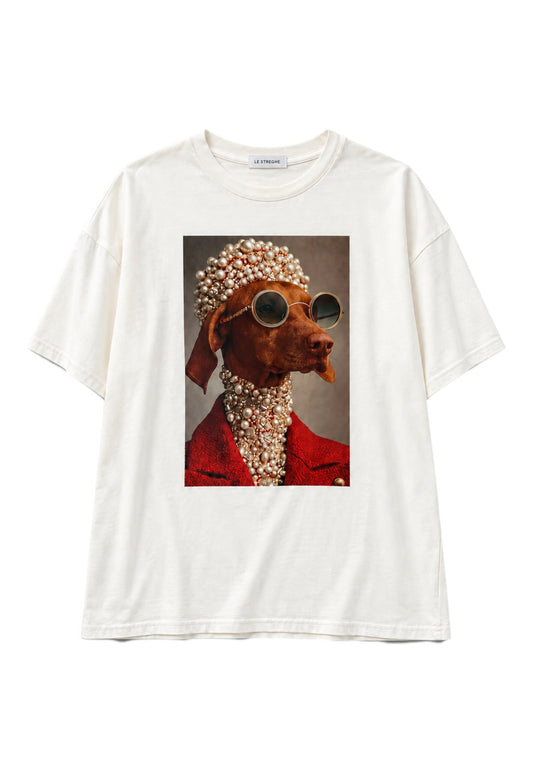 LE STREGHE - T-Shirt Over Stampa Bassotto