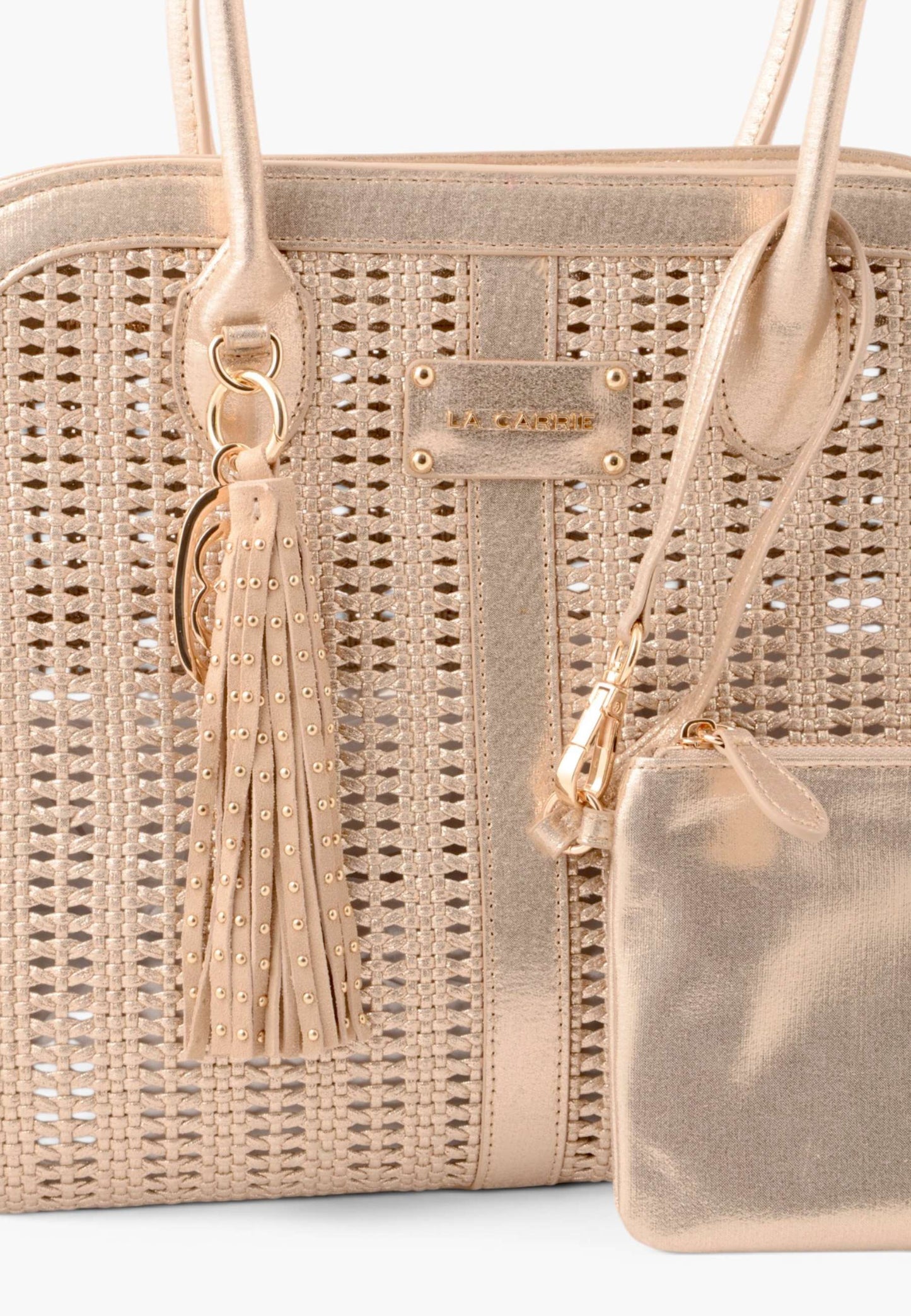 LA CARRIE - Borsa A Mano Intrecciata Oro