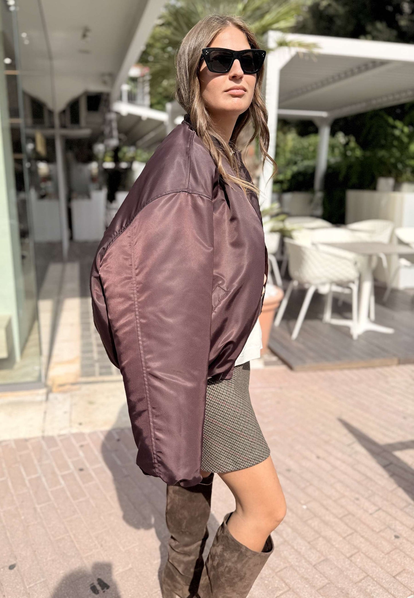 LE STREGHE - Bomber Nylon Bordeaux