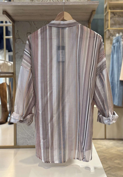 SUSY STAR CURVY - Camicia Over A Righe + Collana