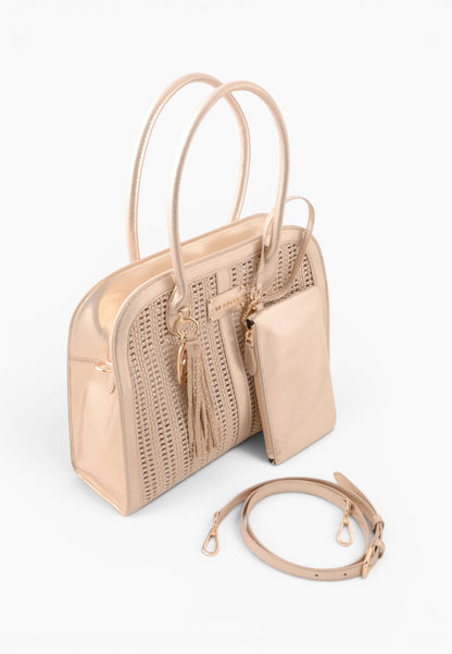 LA CARRIE - Borsa A Mano Intrecciata Oro