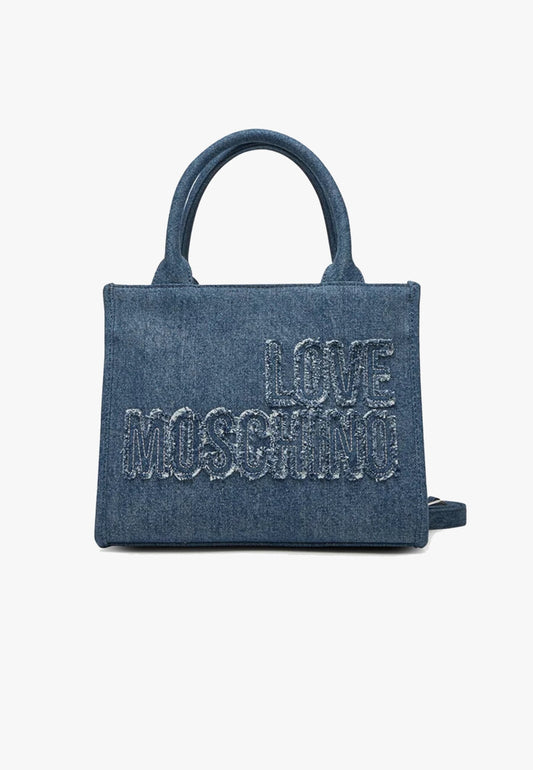 LOVE MOSCHINO - Borsa A Mano Jeans Blu Scuro