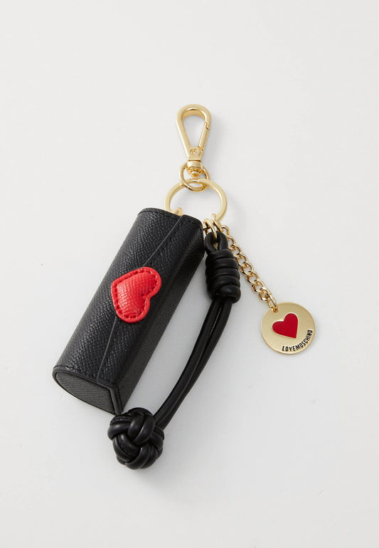 LOVE MOSCHINO - Portachiavi Charms Cuore Rosso Nero
