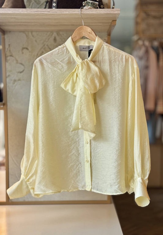 MARYLEY - Camicia Coreana Fiocco Canarino