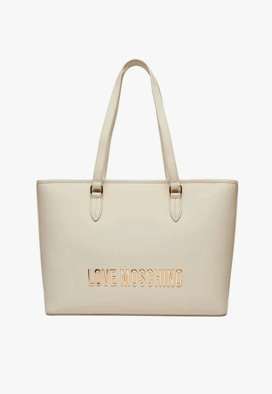 LOVE MOSCHINO - Shopping Bag Lettering Avorio
