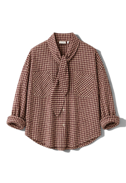 LE STREGHE - Camicia Fiocco bordeaux