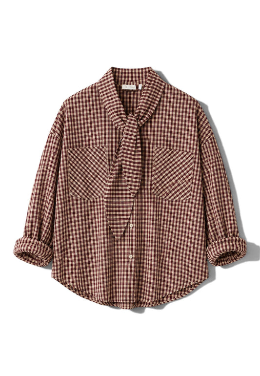 LE STREGHE - Camicia Fiocco bordeaux