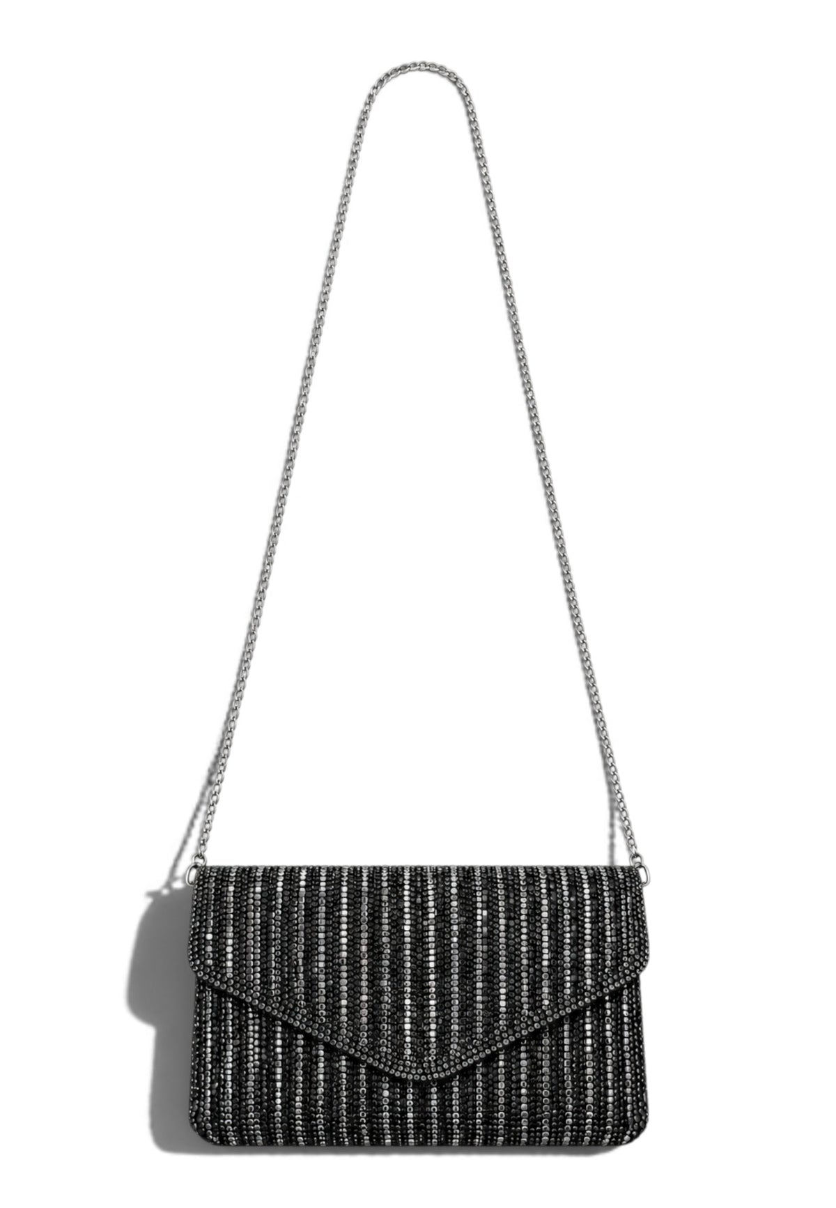 NUNZIA - Borsetta Pochette Strass Nero