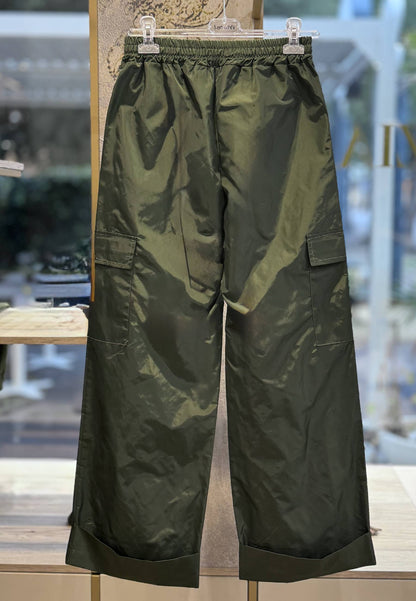 LE STREGHE - Pantalone Cargo In Taffetà Militare