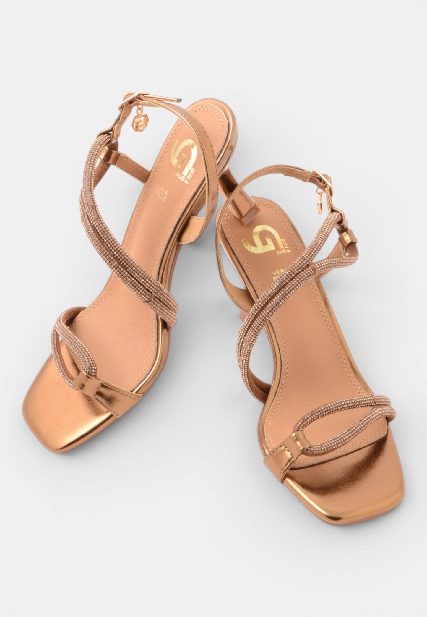 GOLD&GOLD - Sandalo Strass Bronzo