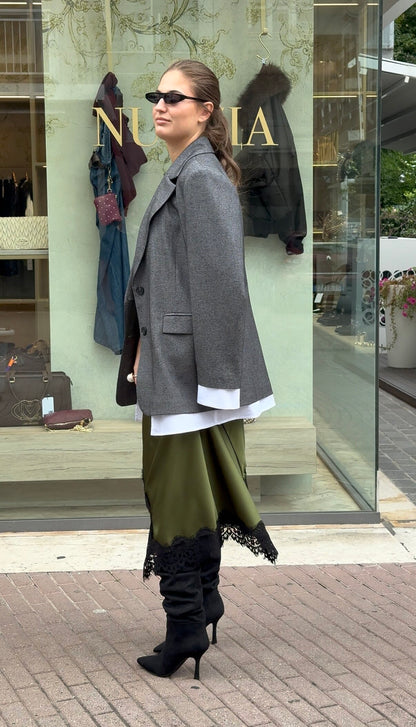 MOTEL - Blazer Cravatta Over Grigio