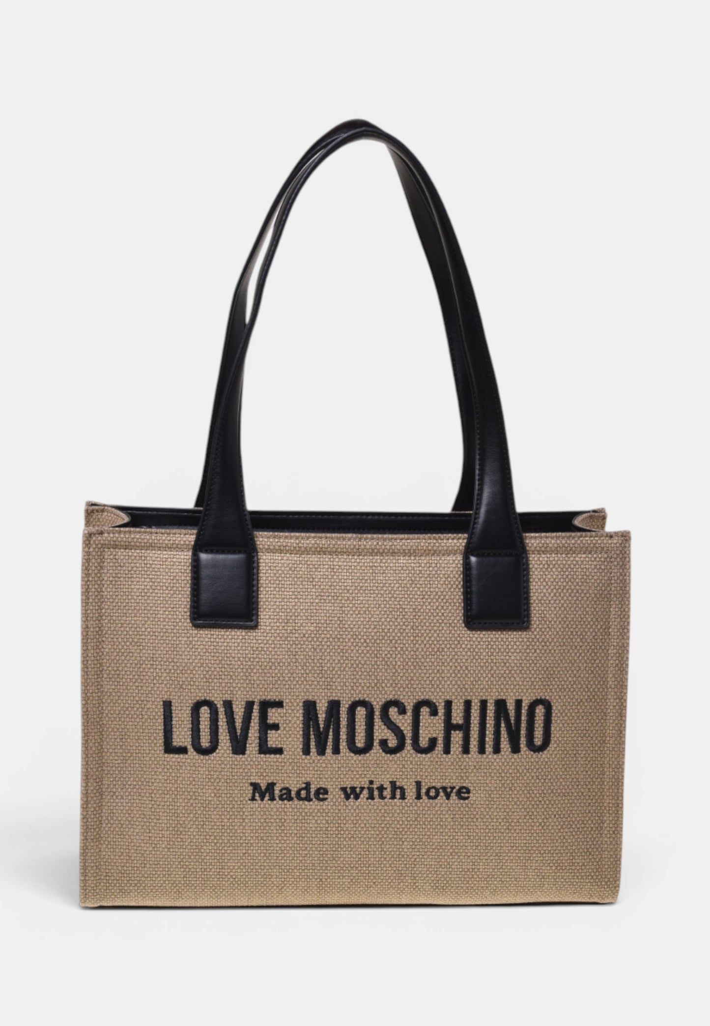LOVE MOSCHINO - Shopping Bag In Canvas Nero