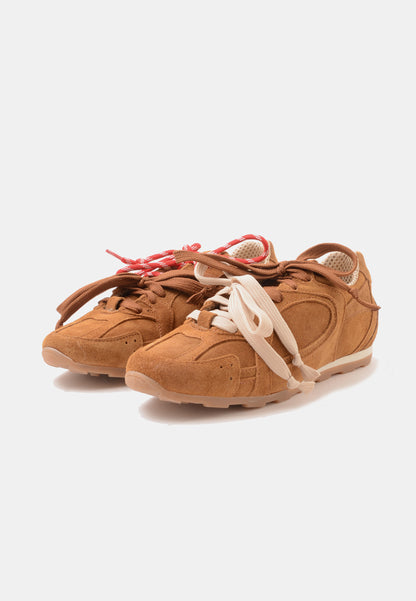 DIVINE FOLLIE - Sneakers in suede Cuoio