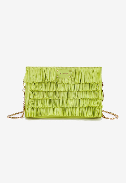 LA CARRIE - Pochette In Raffia Sunflower Giallo