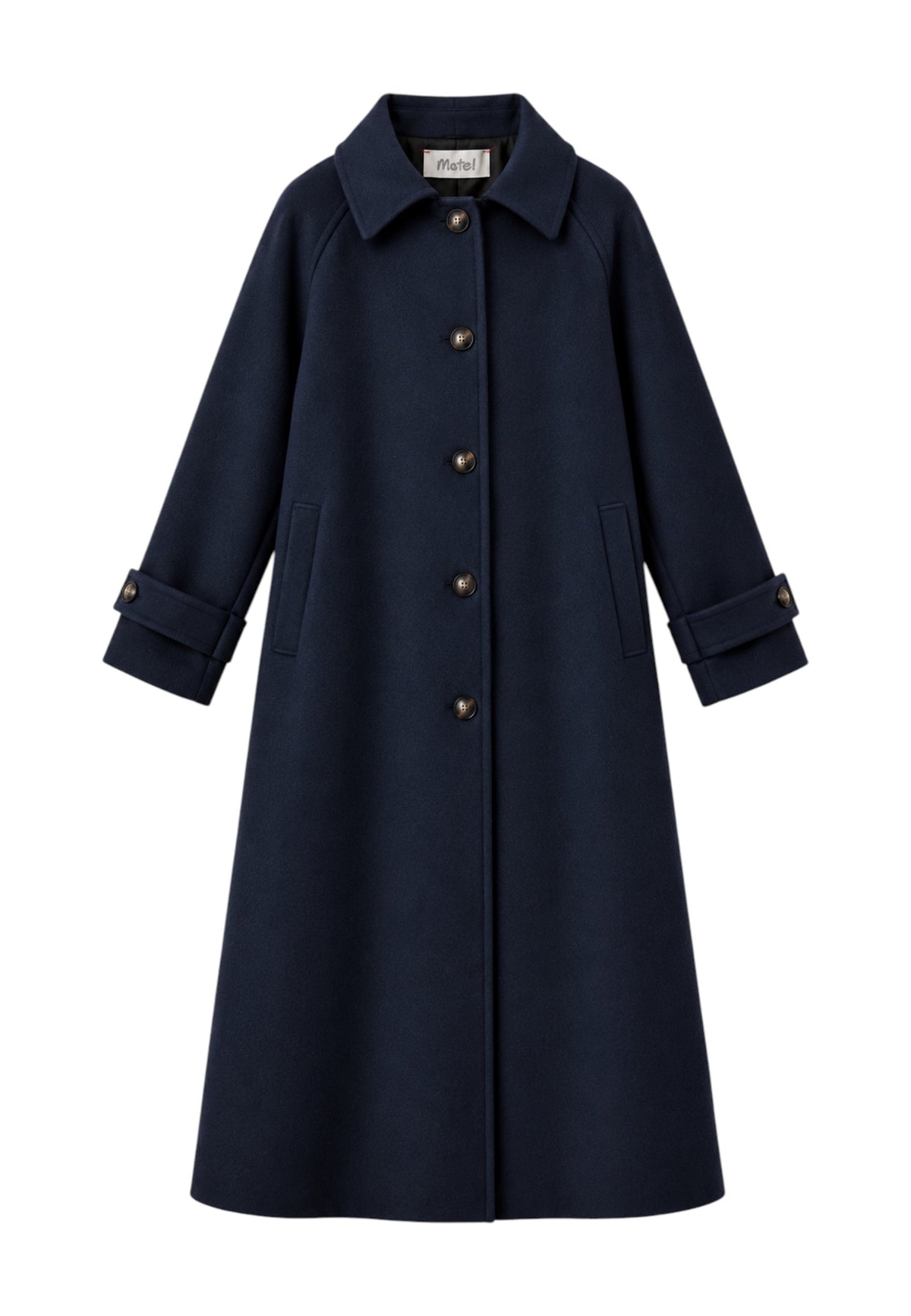 MOTEL - Cappotto Raglan Monopetto Blu