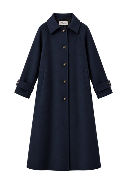 MOTEL - Cappotto Raglan Monopetto Blu