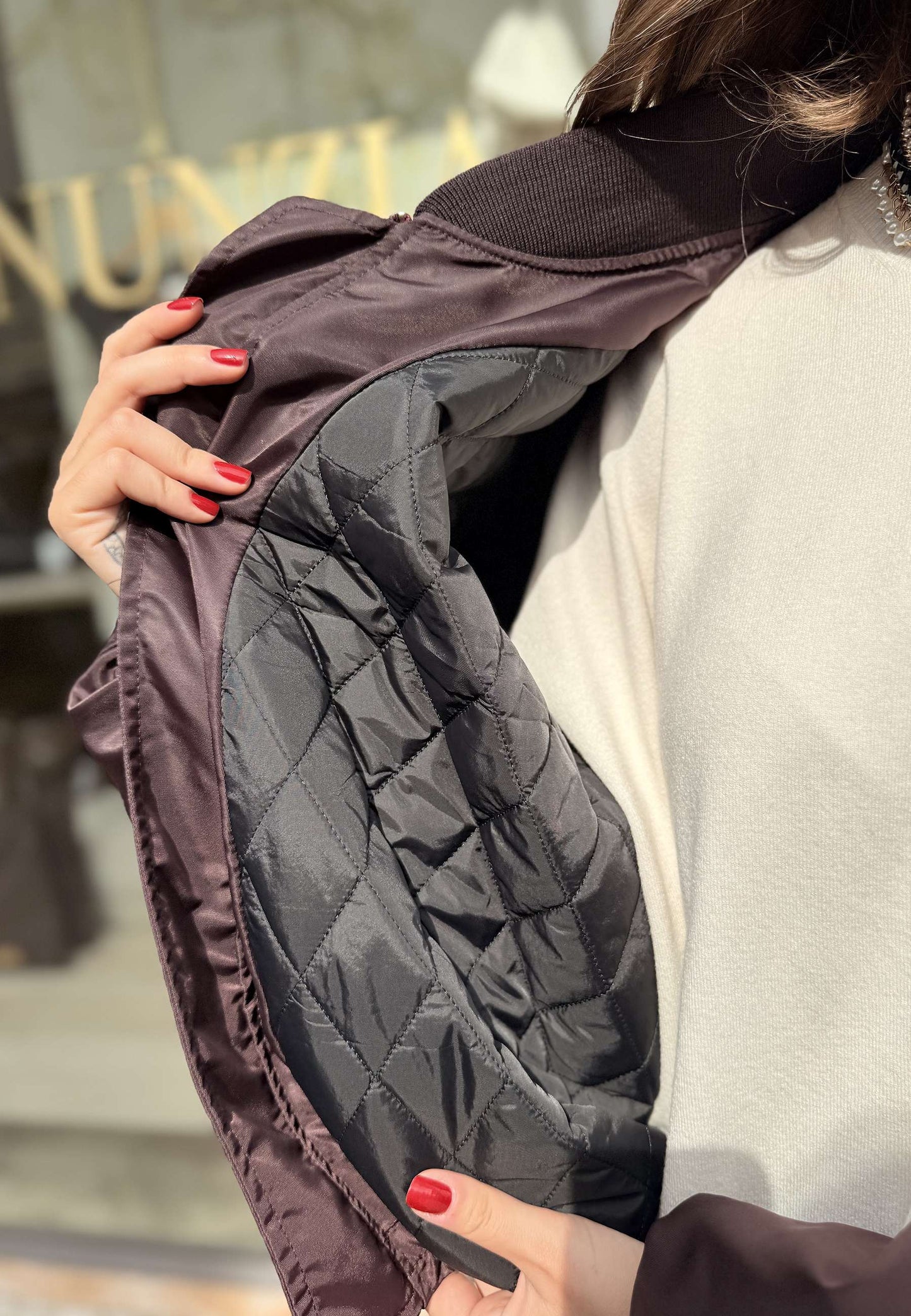 LE STREGHE - Bomber Nylon Bordeaux