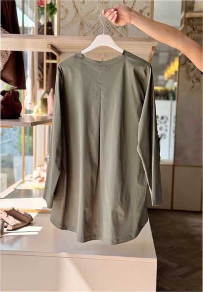 SUSY STAR CURVY - Completo Vela Blusa + Pantaloni Verde Militare