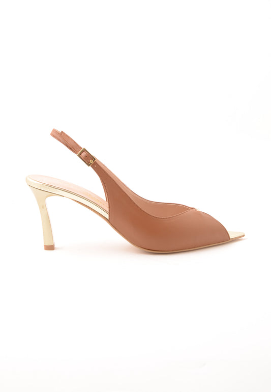 DIVINE FOLLIE - Slingback Nappa Cuoio