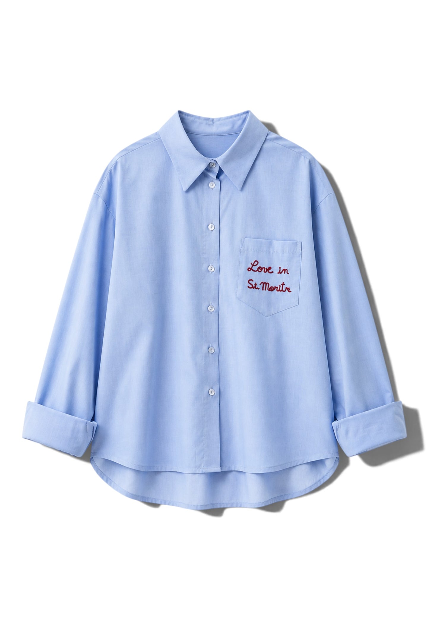 MOTEL - Camicia In Cotone Saint Moritz Cielo