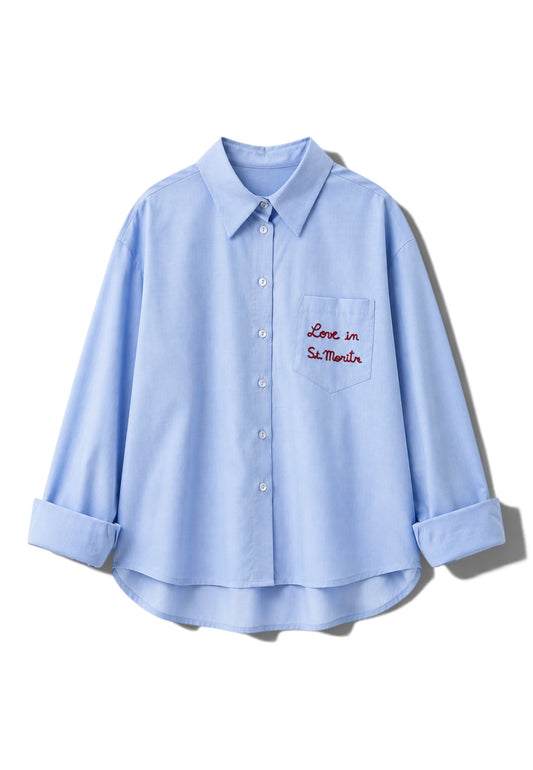 MOTEL - Camicia In Cotone Saint Moritz Cielo