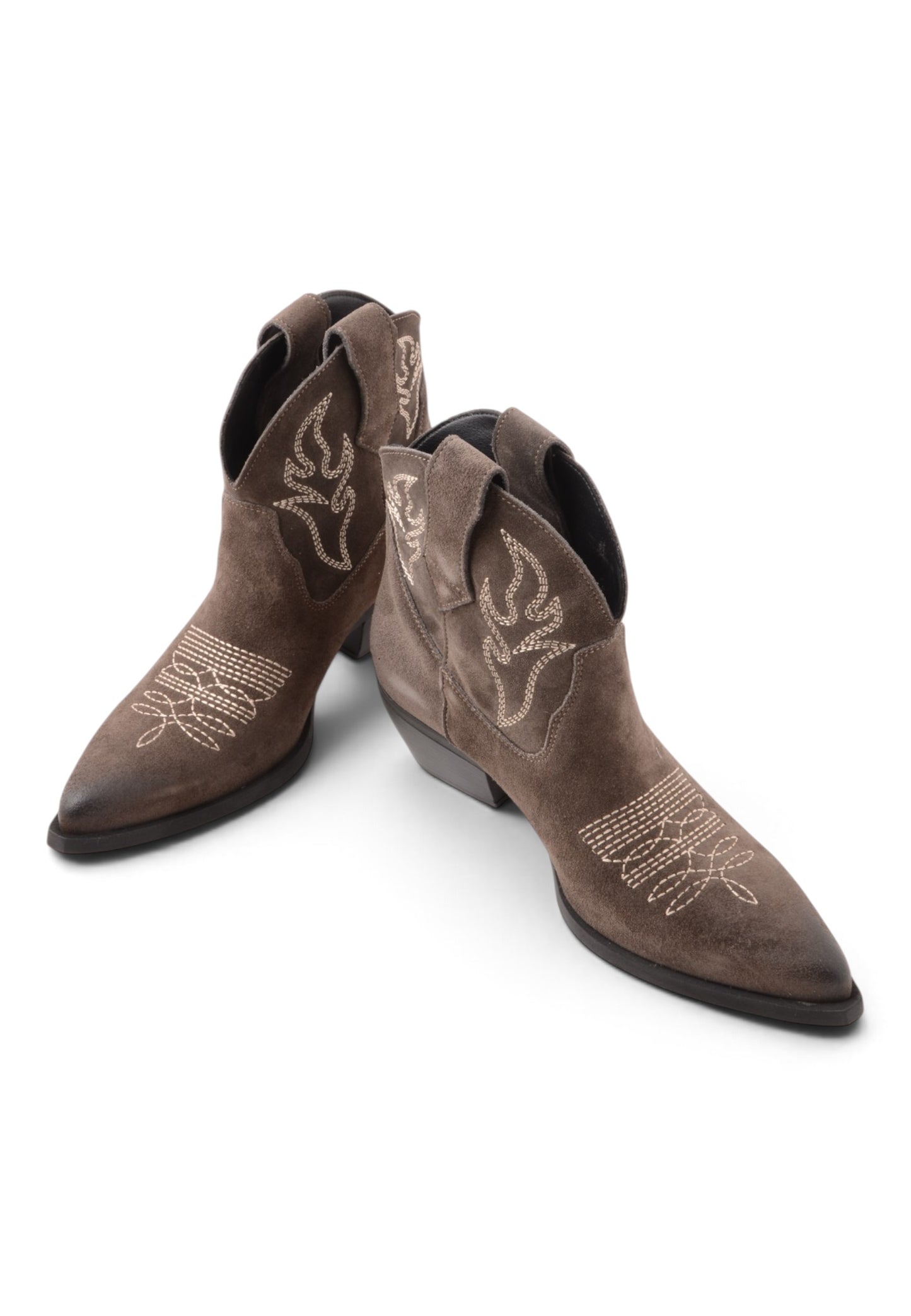 DIVINE FOLLIE - Stivaletto Texano Con Ricami Carbone