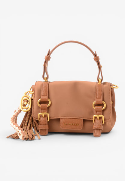 LA CARRIE - Borsa Satchel Dark Nylon Cuoio