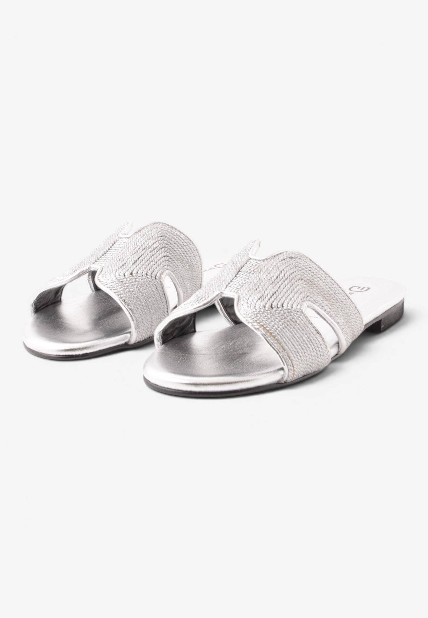 DIVINE FOLLIE - DIVINE FOLLIE - Ciabattina Bassa Flat con Fascia Sagomata a "H" Argento