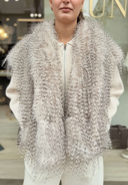 MOTEL - Gilet Ecopelliccia Pelo Lungo Grigio