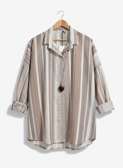SUSY STAR CURVY - Camicia Over A Righe + Collana