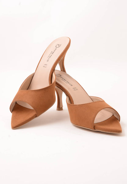 DIVINE FOLLIE - Sandalo Sabot Scamosciato Cuoio
