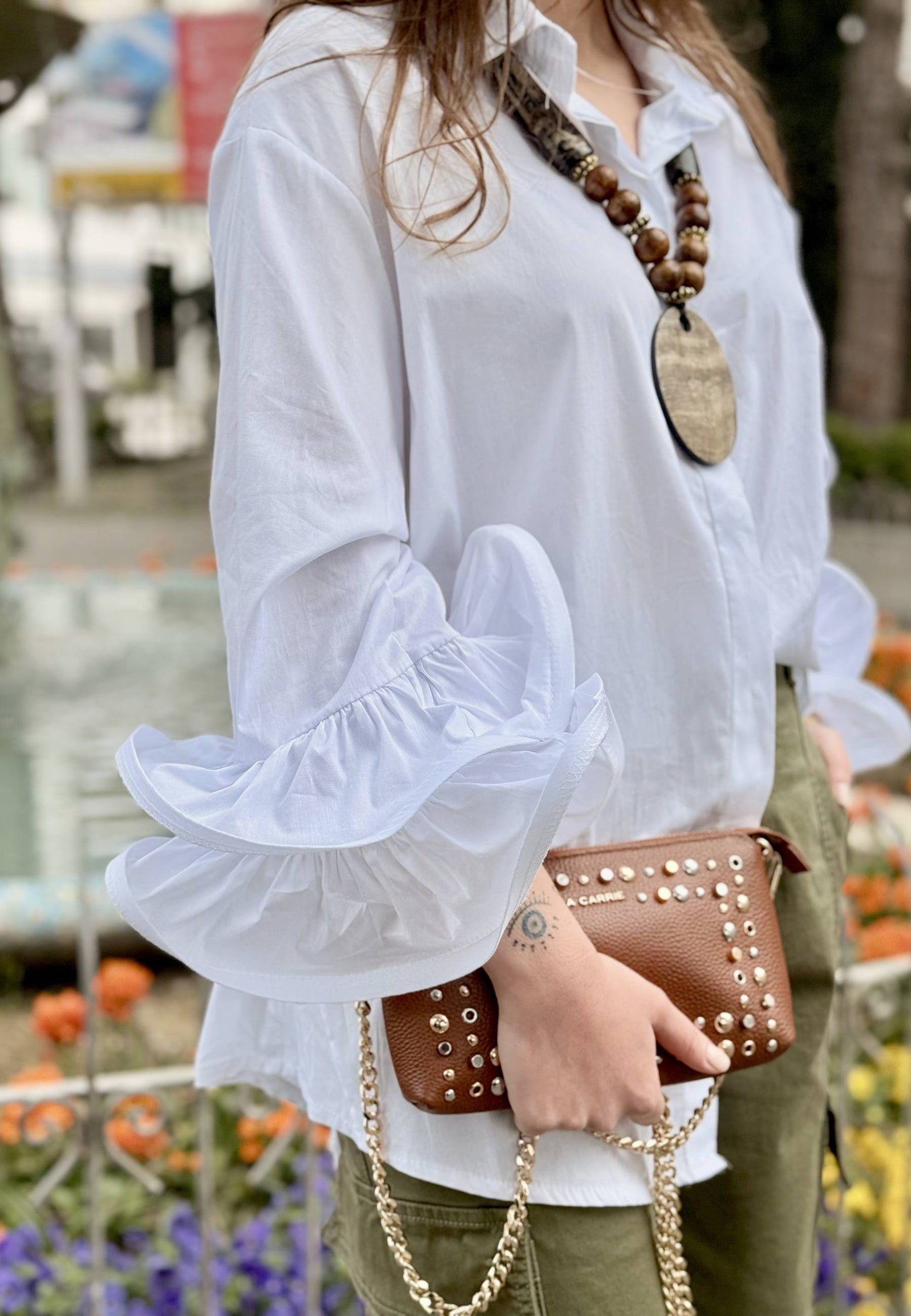 NUNZIA - Camicia Rouge Over Bianca