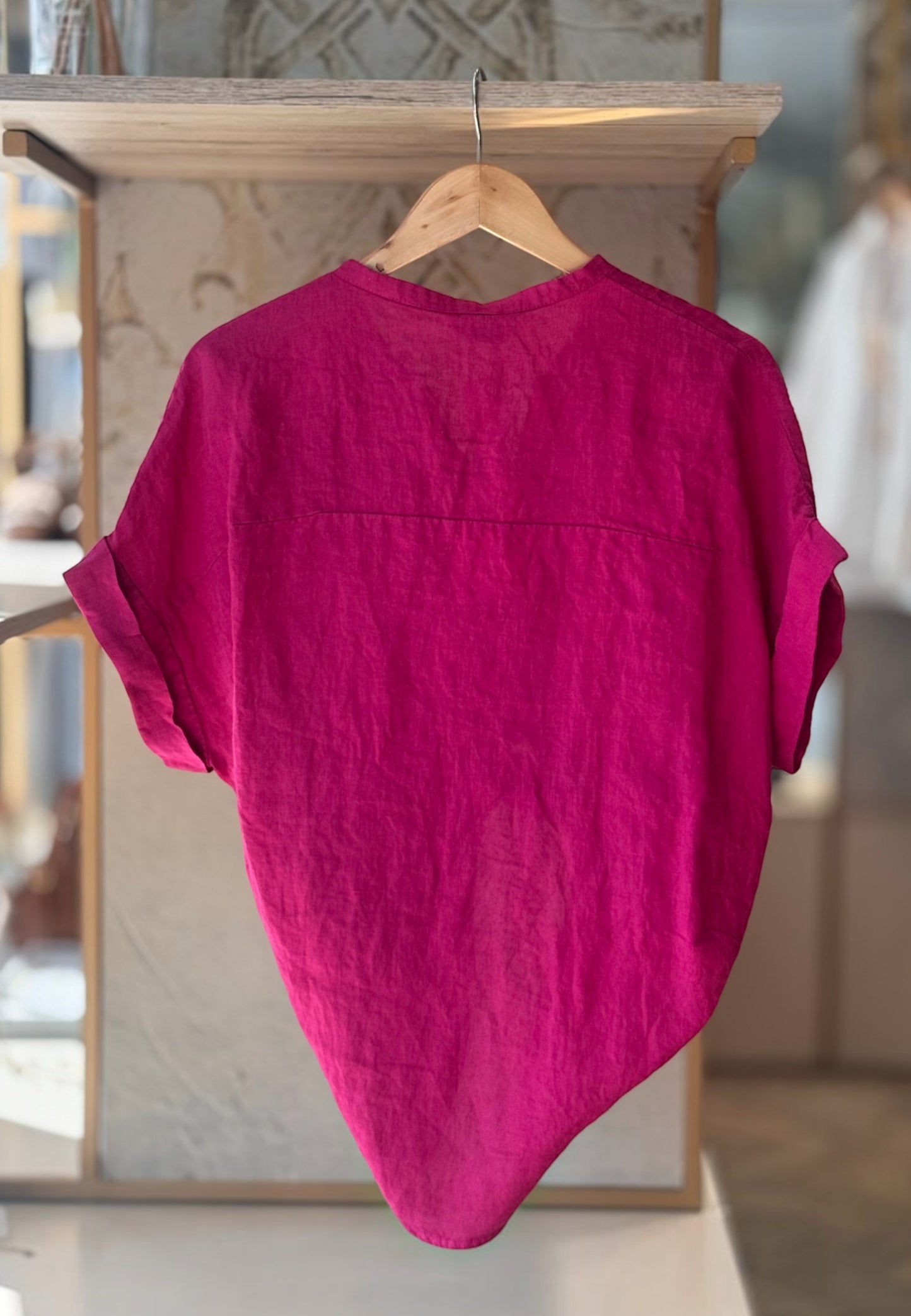 MOTEL - Camicia In Lino Magenta
