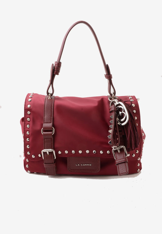 LA CARRIE - Shopping Bag Dark Nylon Borchie Cherry