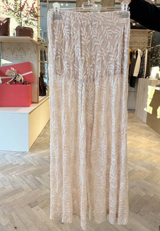 MOTEL - Pantalone In Paillettes Panna