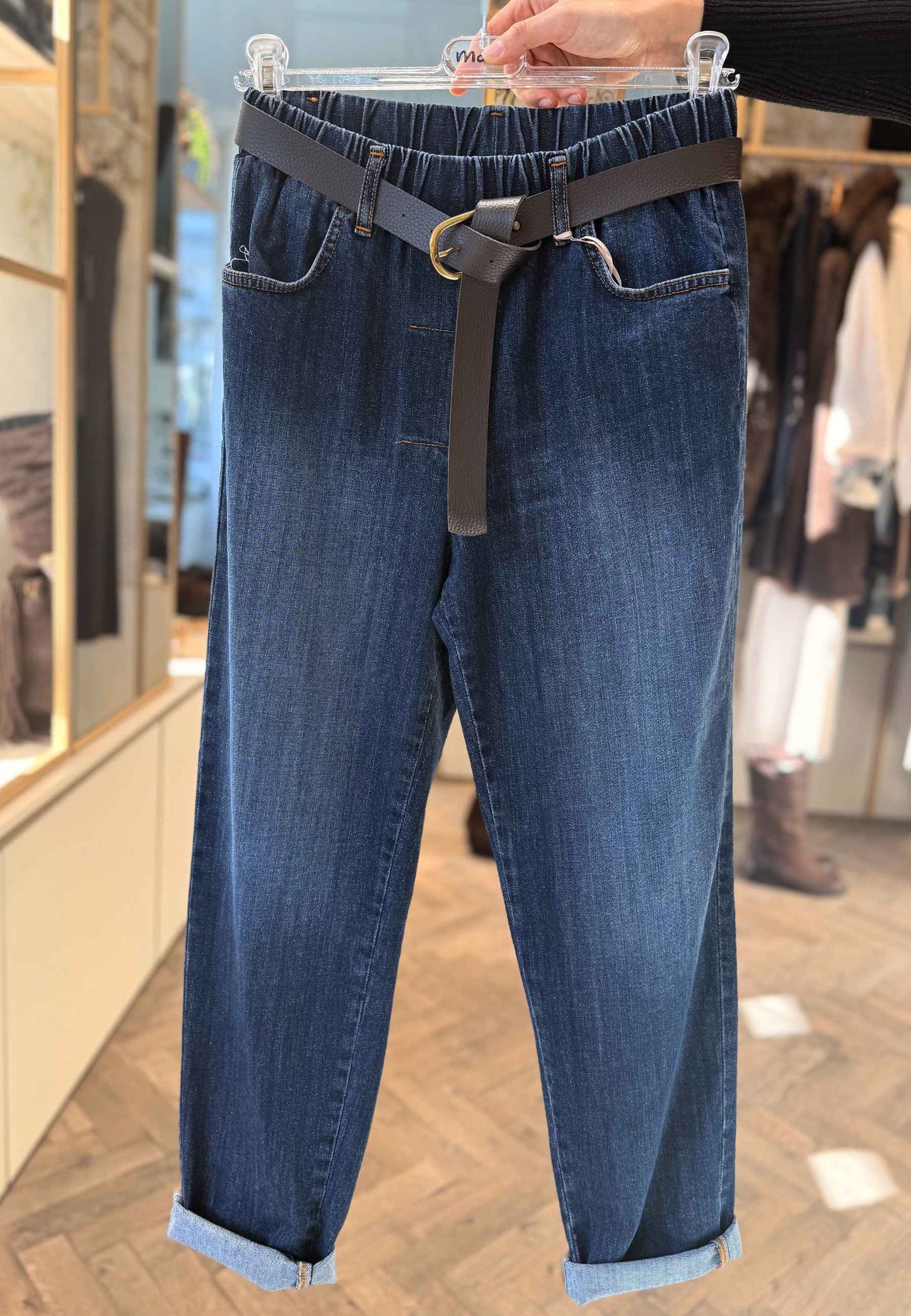 LE STREGHE - Jeans Con Elastico Blu Denim