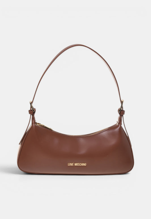 LOVE MOSCHINO - Borsetta A Spalla Logo Brand Marrone