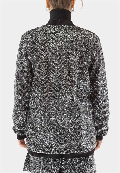 MOTEL - Cardigan Paillettes Argento