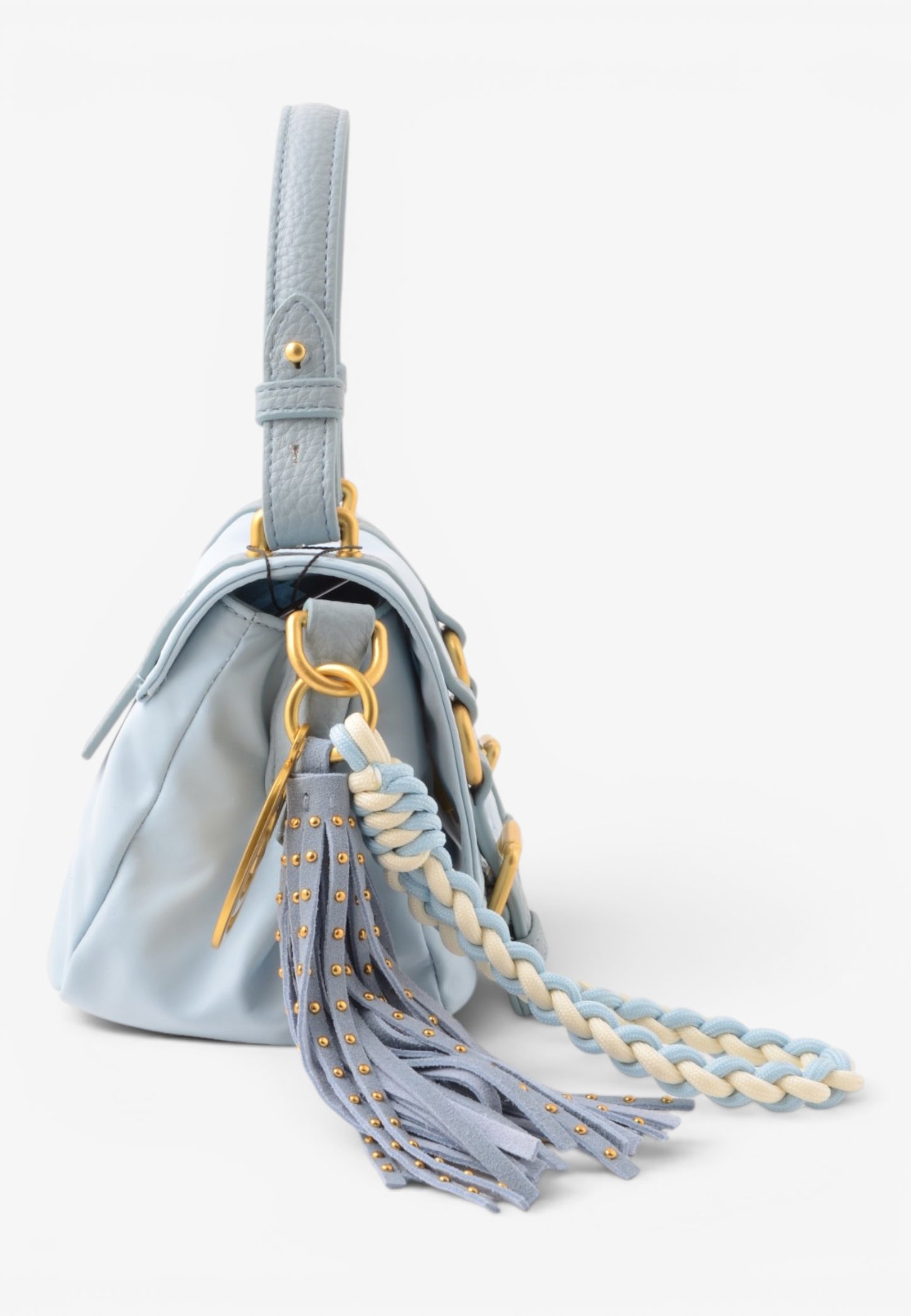 LA CARRIE - Borsa Satchel Dark Nylon Cielo