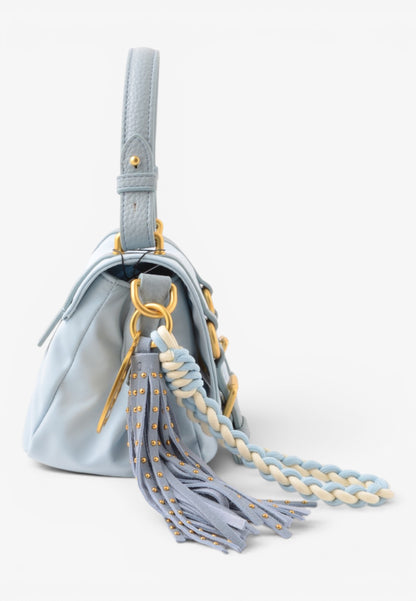 LA CARRIE - Borsa Satchel Dark Nylon Cielo