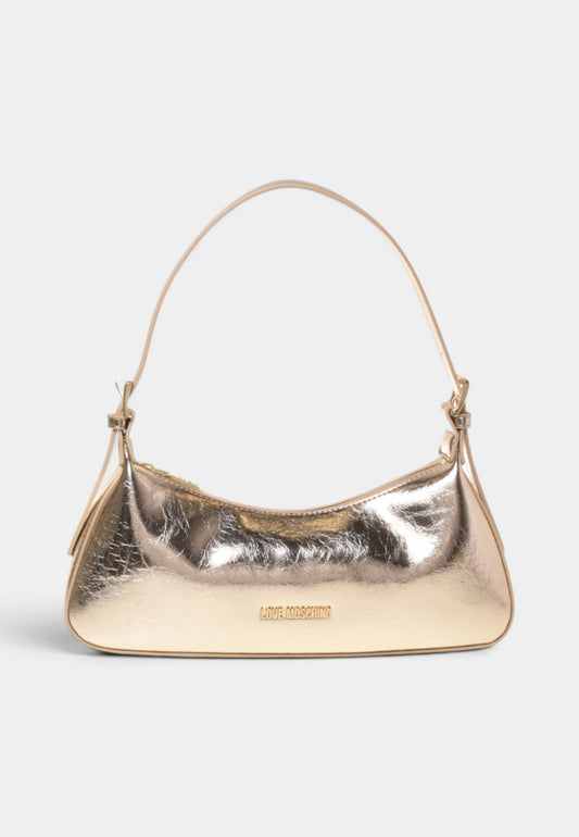 LOVE MOSCHINO - Borsetta A Spalla Logo Brand Platino