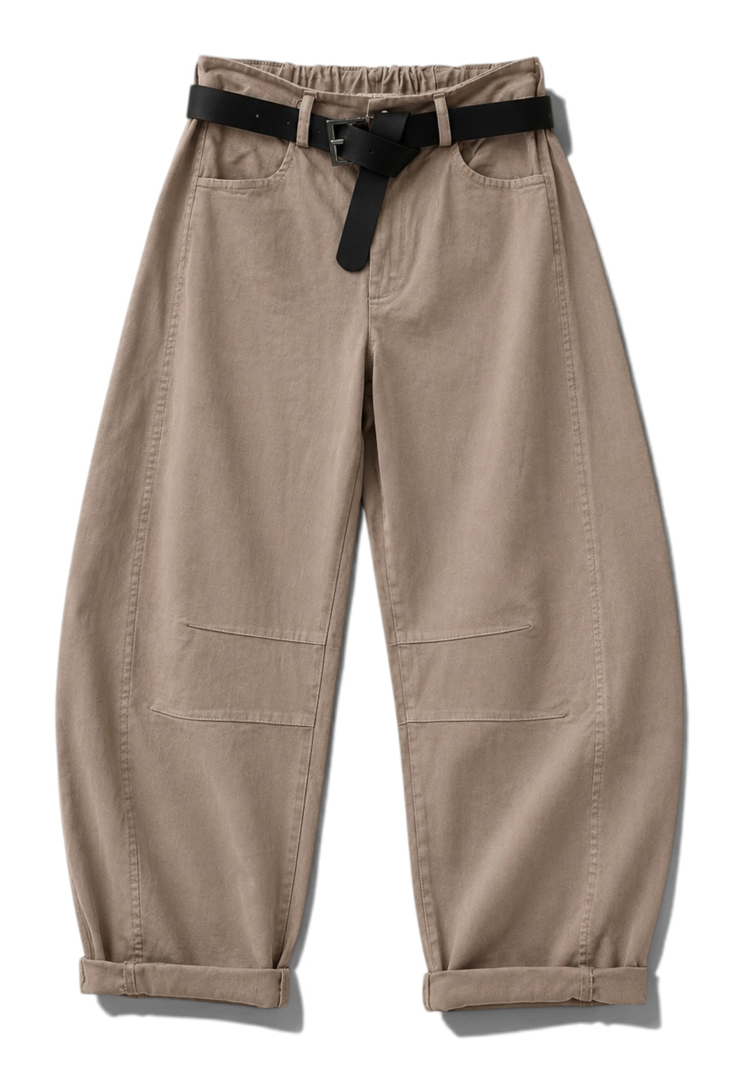 LE STREGHE - Jeans Barrel Bull Denim Tortora