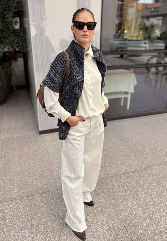 LE STREGHE - Gilet In maglia Blu